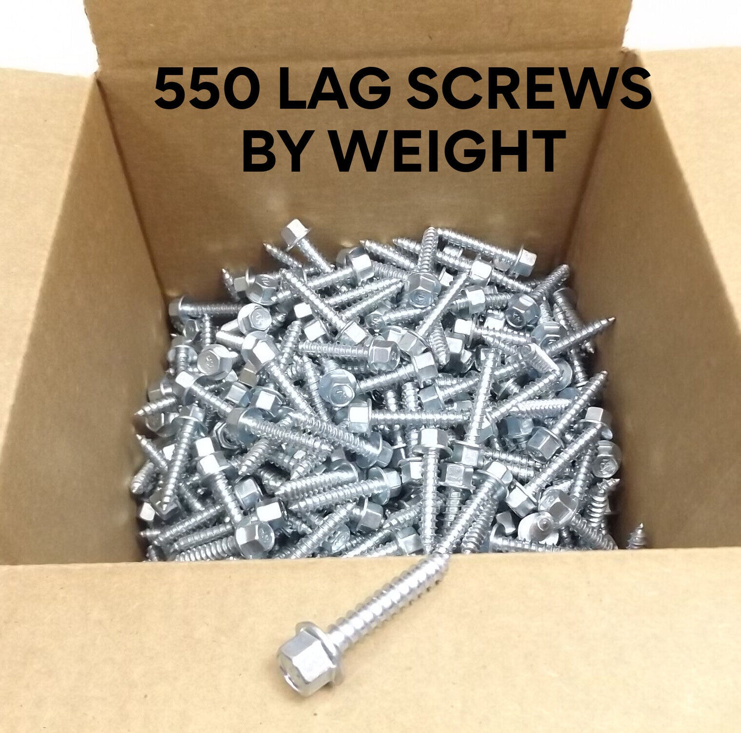 BOX OF 550 KH LAG SCREW 1/4" X 1-1/2" WASHER HEX HEAD LONG HEAD PLATED