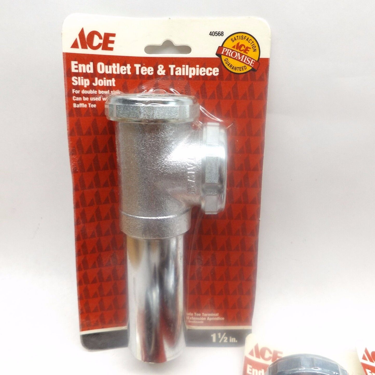 LOT OF 7 - ACE 40568 ACE128CP 1-1/2" END OUTLET TEE & TAILPIECE 22 GA, METAL